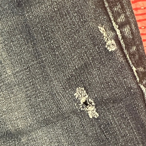 Buffalo mens W32L30 dark blue slim Straight Leg stretch Jeans distressed - Picture 3 of 16